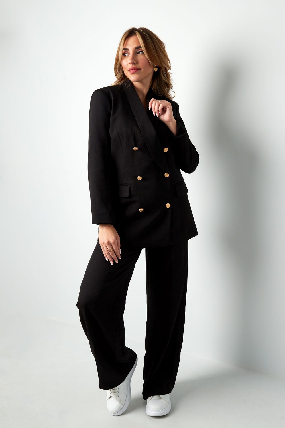 Blazer oversize boutons dorés h5Image4